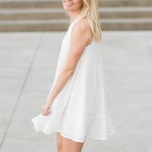 Lauren Conrad Runway White Sequin Swing Dress